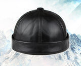 “Docker” real cowhide retro Beanies