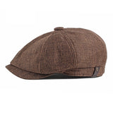 Breathable linen newsboy hat adjustable 56-60CM