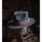 Grey feather fedora