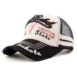 2022 new washed old letters mesh embroidery baseball cap