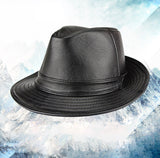 “Jazz” Head layer of real cowhide leather British gentleman jazz bowler hat