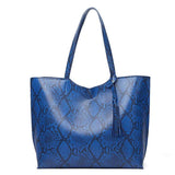 Fashion Snake Print Large Capacity Tote Bag Shoulder Bag