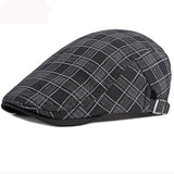 "Blackbird" Plaid Cotton Flat Cap