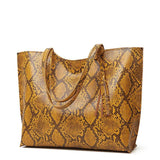 Fashion Snake Print Large Capacity Tote Bag Shoulder Bag