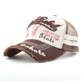 2022 new washed old letters mesh embroidery baseball cap