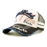 2022 new washed old letters mesh embroidery baseball cap