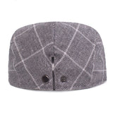 "Schneider" Plaid Cotton Flat Cap
