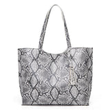 Fashion Snake Print Large Capacity Tote Bag Shoulder Bag